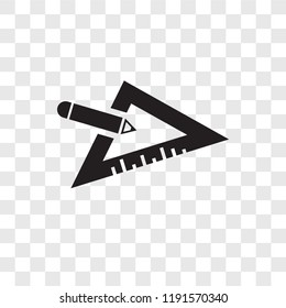 Set square vector icon isolated on transparent background, Set square transparency logo concept