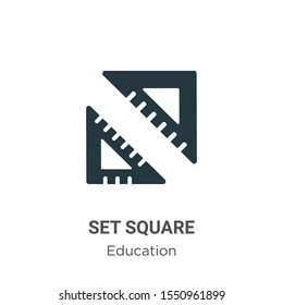 Set square vector icon on white background. Flat vector set square icon symbol sign from modern education collection for mobile concept and web apps design.