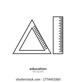 Set square vector illustration lineal color and filled design