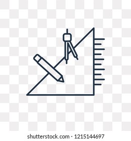 Set square vector outline icon isolated on transparent background, high quality linear Set square transparency concept can be used web and mobile