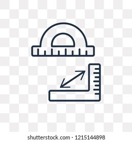 Set square vector outline icon isolated on transparent background, high quality linear Set square transparency concept can be used web and mobile