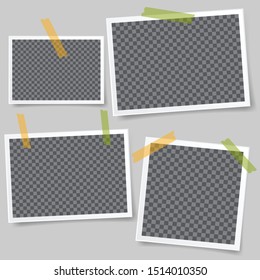 Set of square vector photo frames. Set of square and rectangular vector photo frames. Vertical and horizontal template photo design.