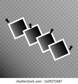 Set of square vector photo frames. Vector illustration