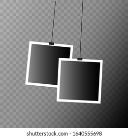 Set of square vector photo frames. Vector illustration