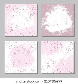 Conjunto de acuarelas cuadradas para afiches, folletos o volantes. Texturas de grifo vectorial