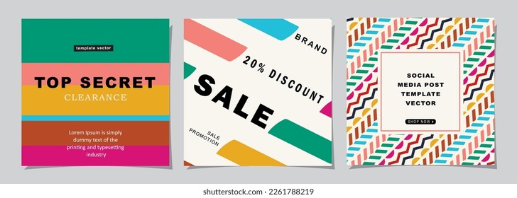 Apuntado para banner cuadrado de web para plantilla de diseño de publicaciones en medios sociales. promoción de ventas de verano y antecedentes de descuento con un patrón abstracto.