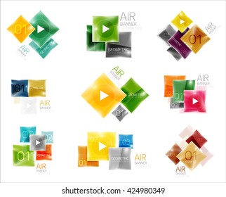 Set of square web boxes. Vector illustration