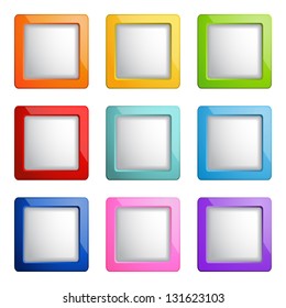 set of square web buttons