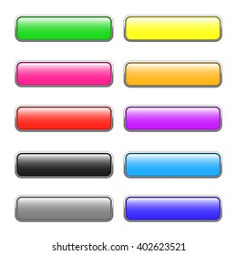Set of square web buttons