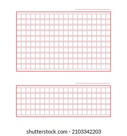 Set of Squared manuscript icon paper file, creative closeup isolated on white background vector illustration .