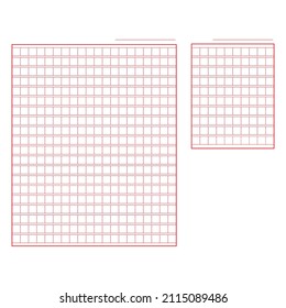 Set of Squared manuscript icon paper file, creative closeup isolated on white background vector illustration .