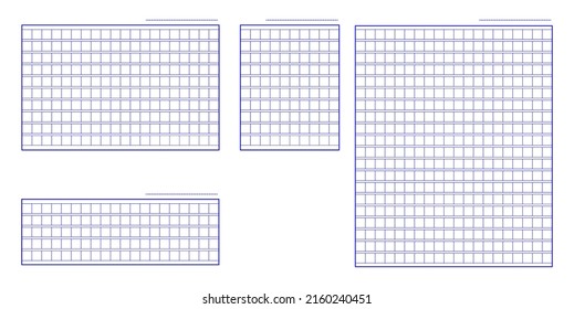Set of Squared manuscript icon paper file, creative closeup isolated on white background vector illustration .