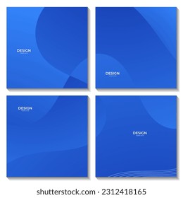 set of squares abstract blue background with waves for business