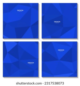 set of squares abstract blue background with triangles for business