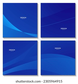 set of squares abstract blue wave gradient background. vrector illustration.
