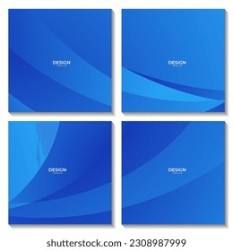 set of squares abstract blue wave gradient background