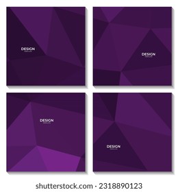 set of squares abstract purple geometric background with triangles for business
