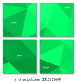 Satz von Quadraten abstrakte Dreiecke grüner Hintergrund. Vektorgrafik.