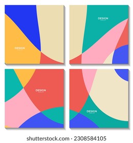 set of squares background. abstract arts colorful organic background.