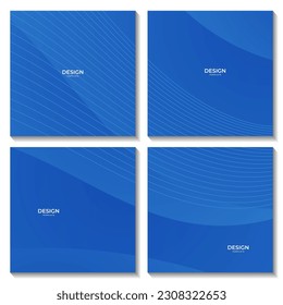 conjunto de cuadrados de fondo. fondo de degradado de onda azul para negocios.