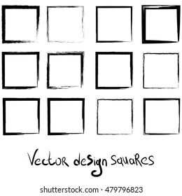 Set squares isolated on white background. handmade. vector. It can be used in the design of packaging, brochures, logos, etc.
