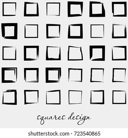 Set squares isolated on white background. handmade. vector. It can be used in the design of packaging, brochures, logos, etc.