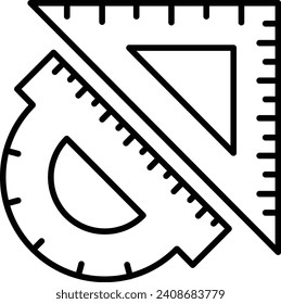 set squares Outline vector illustration icon