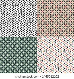 Set. Squares. Vector illustration of seamless pattern.