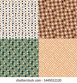Set. Squares. Vector illustration of seamless pattern.