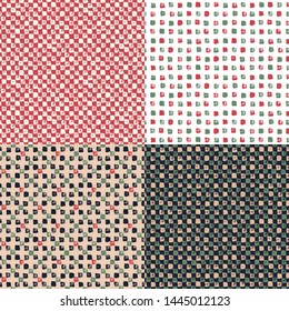 Set. Squares. Vector illustration of seamless pattern.