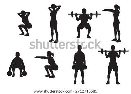 set of squat icons vector illustration