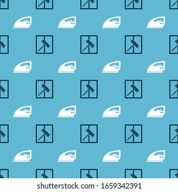Set Squeegee, scraper, wiper and Electric iron  on seamless pattern. Vector