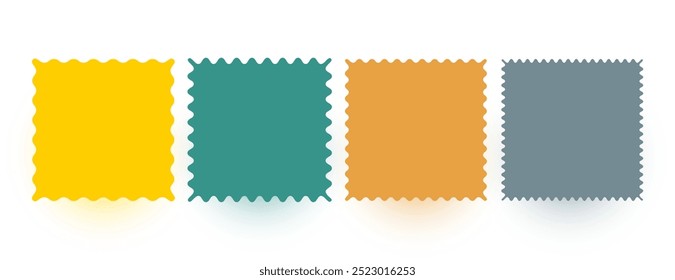 set of squiggly square boxes with text space vector