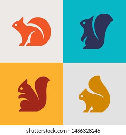 Set of Squirrel Logo. Icon design. Template elements