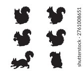  Set of squirrel silhouette designs