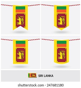 Set of Sri lanka flag. vector illustration 