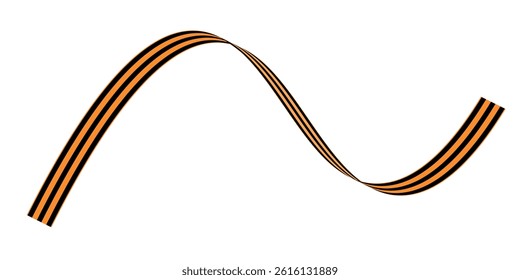 Set of St. George ribbon flat isolated on white background. Ribbon banner vector illustration. Symbol of great patriotic war