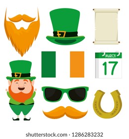 set st partick hat with beard to celebration holiday
