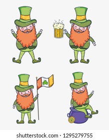 set st patrcik man with beer glass and ireland flag