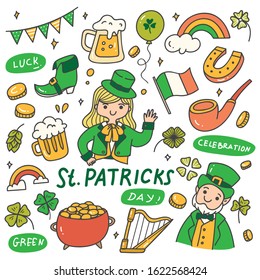 Set of St Patrick Day Doodles