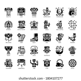 Set of st patrick day thin line and pixel perfect icons for any web and app project. 