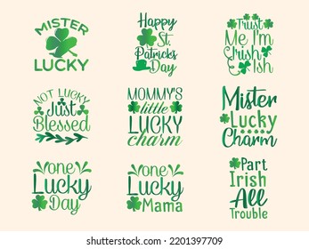 Set of st patrick day t-shirt design 