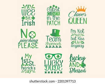 Set of st patrick day t-shirt design 