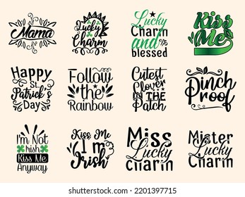 Set of st patrick day t-shirt design 