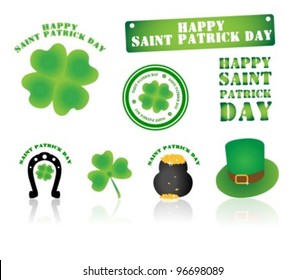 Set of St. Patrick stamps and symbols