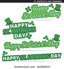 Set of St. Patrick's day banners in two typographic styles.