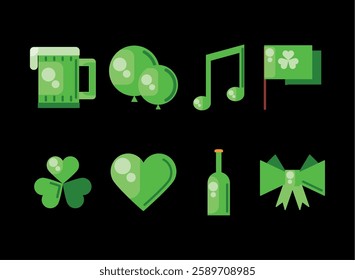 Set of St. Patrick's Day clothing and accessories. Hat, boots, for celebration of St Patrick's Day collection