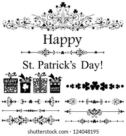Set of St. Patrick's Day. Collection of design elements isolated on White background. Vector illustration