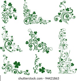 Set of St. Patrick's Day. Collection of design elements isolated on White background. Vector illustration