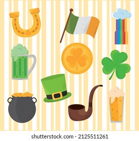 set of st patricks day design